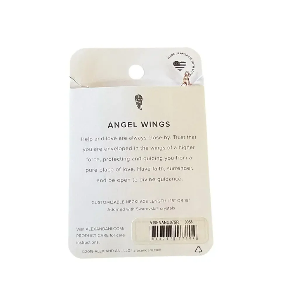 Alex + Ani Angel Wing + Pearl Delicate Necklace Rose Gold Finish 18" NEW - Picture 4 of 5